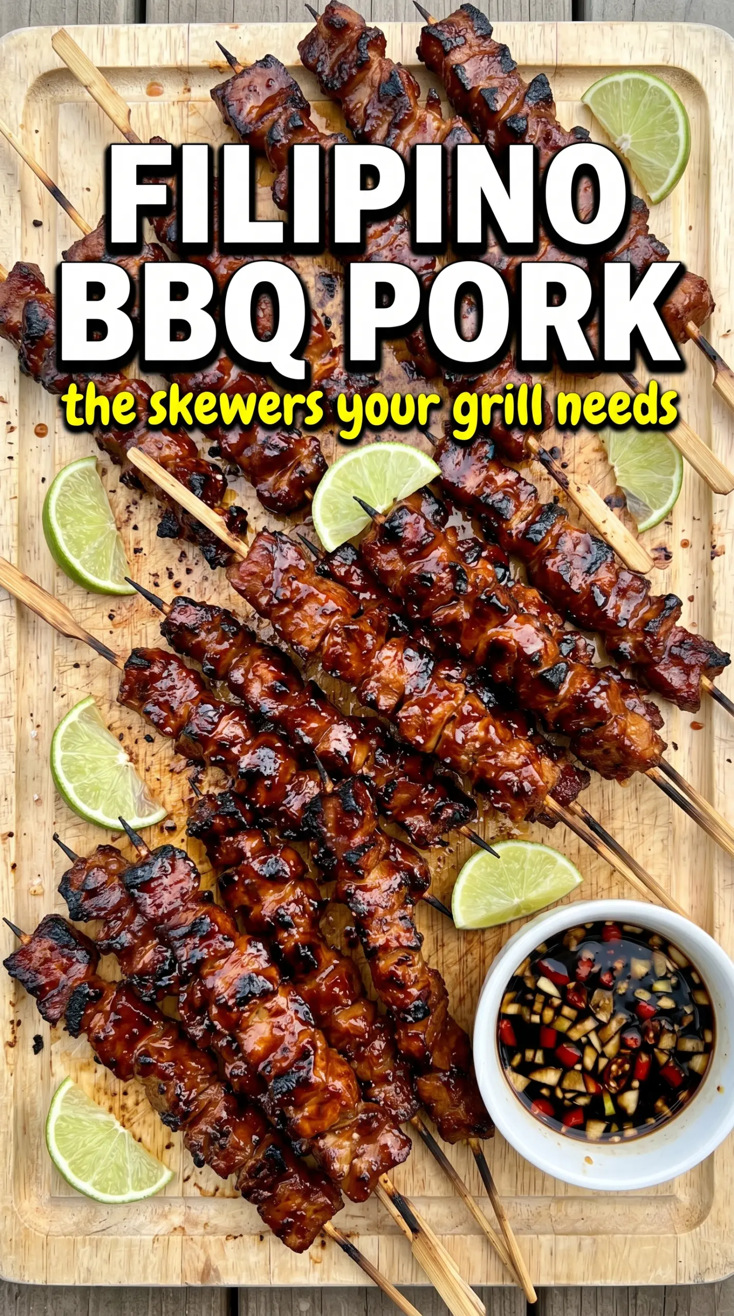 Filipino BBQ Pork Skewers sticky charred grilled