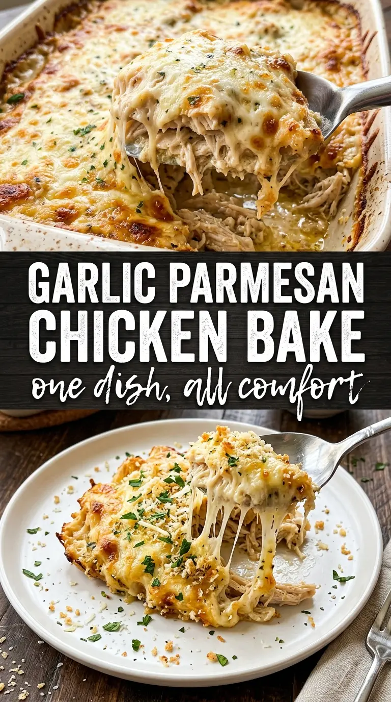 Garlic Parmesan Chicken Bake golden crusted chicken
