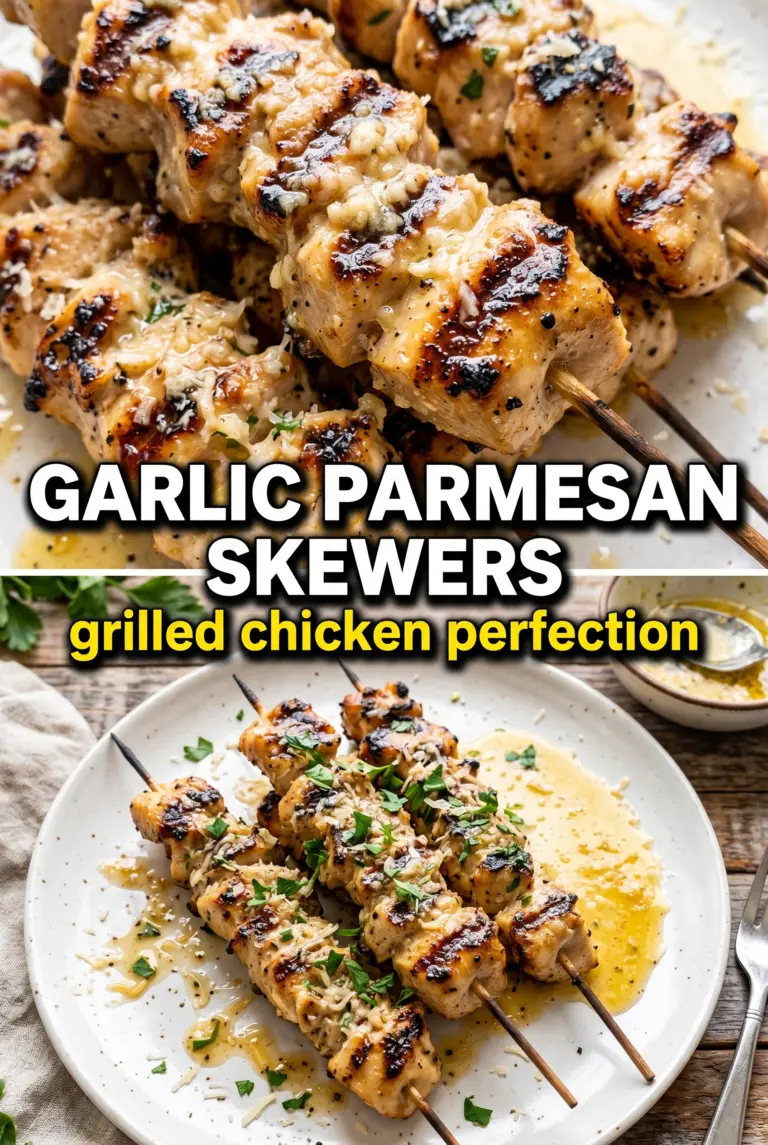 Garlic Parmesan Chicken Skewers