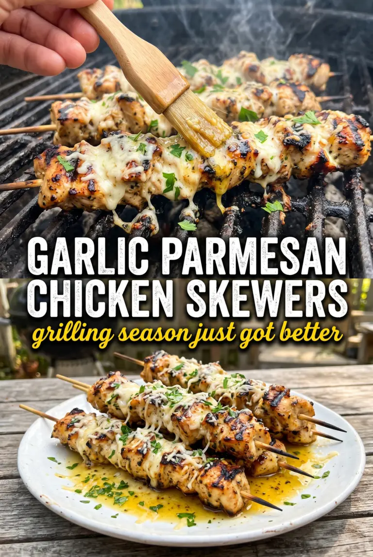 Garlic Parmesan Chicken Skewers