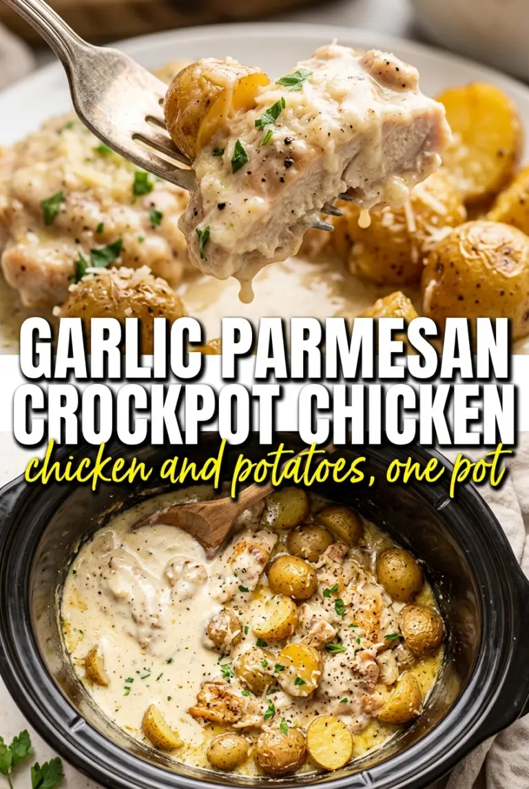 Garlic Parmesan Crockpot Chicken and Potatoes