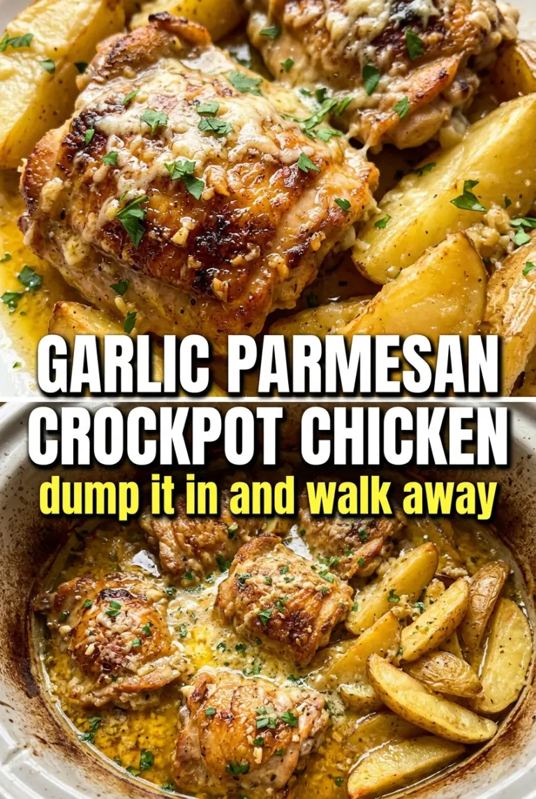 Garlic Parmesan Crockpot Chicken and Potatoes