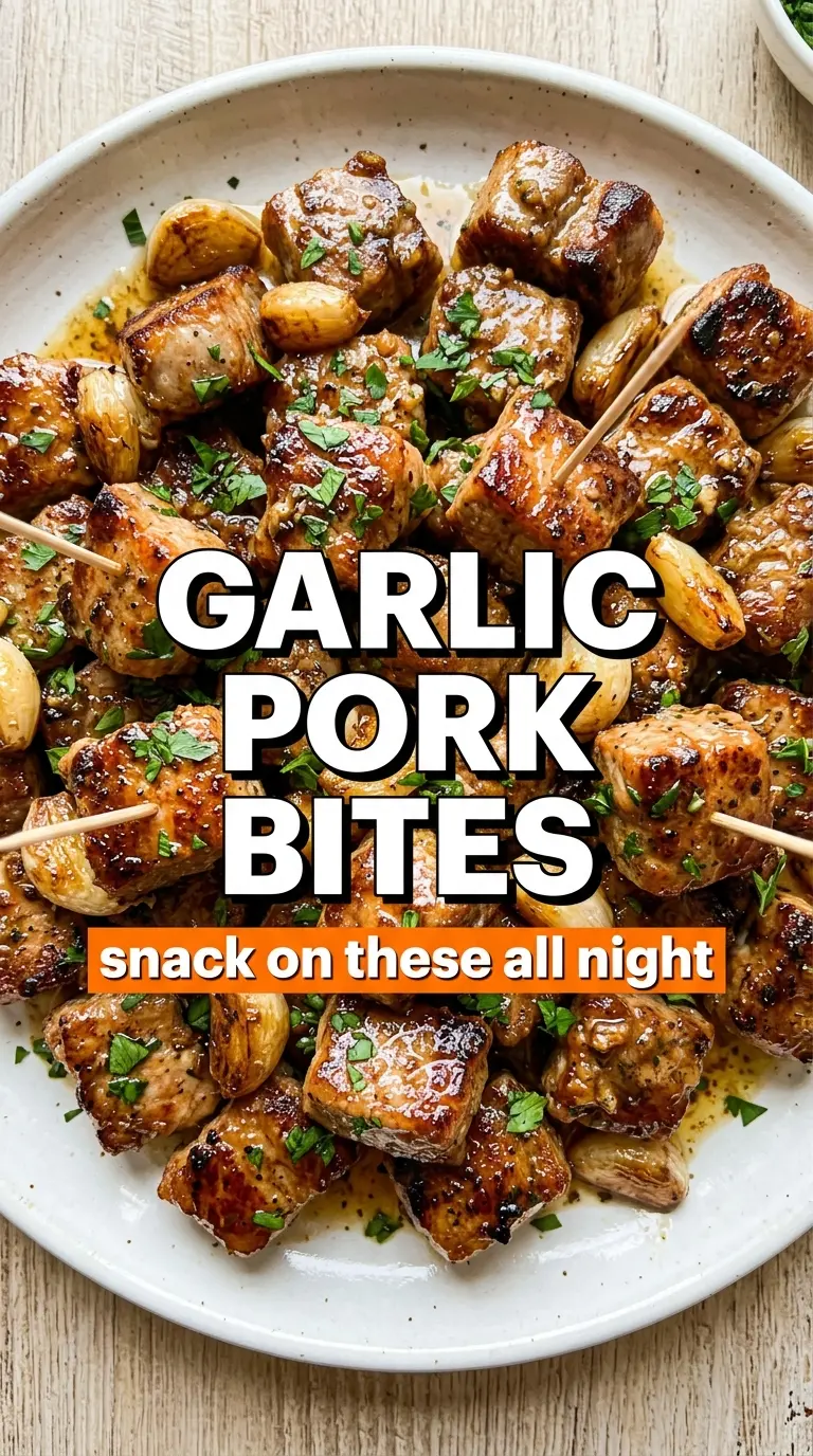 Garlic pork bites crispy buttery skillet