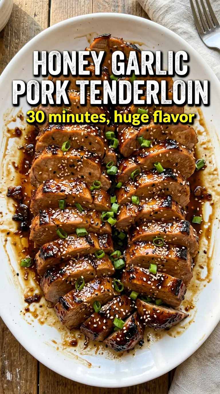 Honey Garlic Pork Tenderloin sticky glazed pork