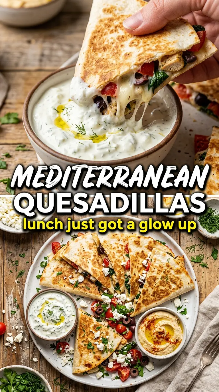 Mediterranean quesadillas golden crispy feta spinach