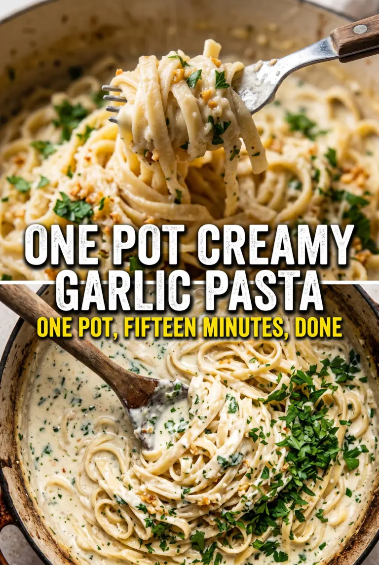 One Pot Creamy Garlic Pasta