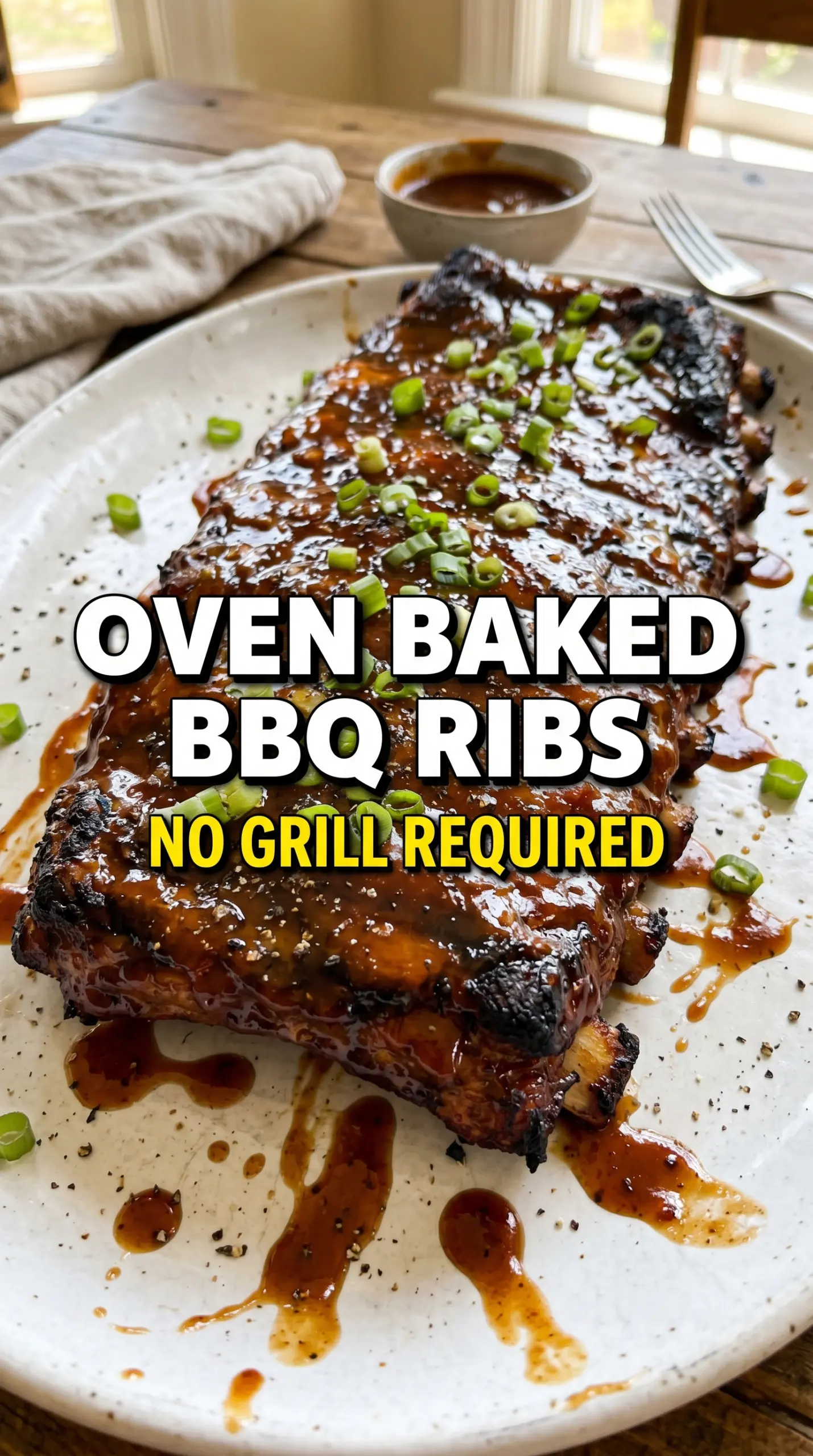 Oven Baked BBQ Ribs sticky caramelized glazed