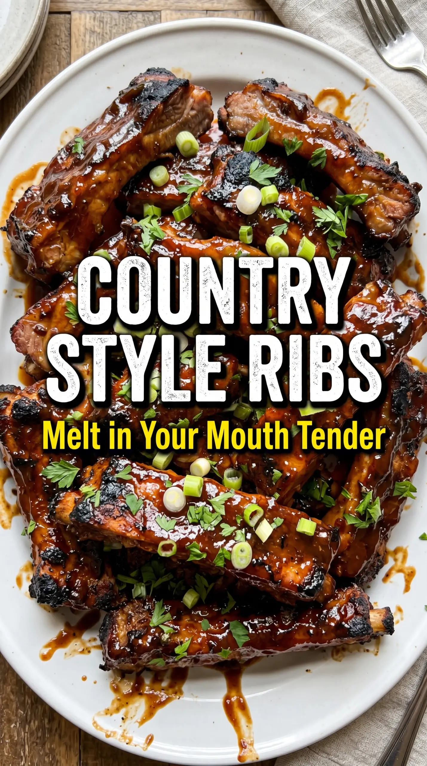 Oven roasted country style ribs caramelized juicy BBQ