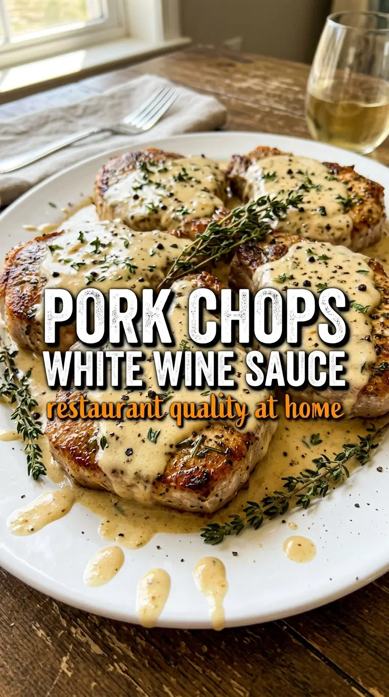Pork Chops in Creamy White Wine Sauce, silky skillet dinner