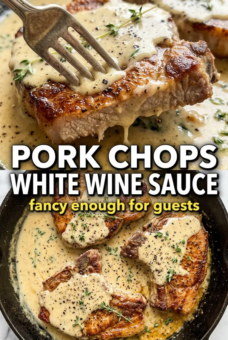 Pork Chops in Creamy White Wine Sauce