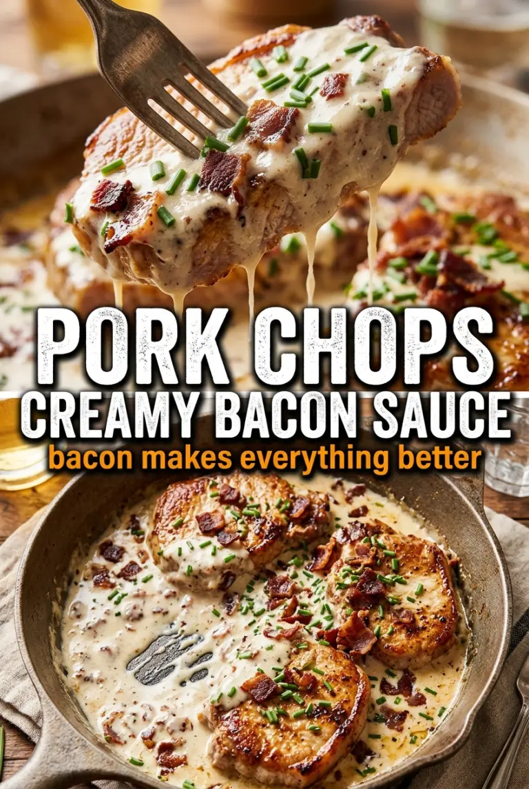 Pork Chops with Creamy Bacon Pan Sauce