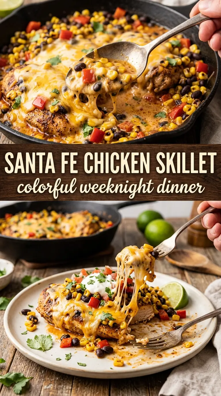 Santa Fe Chicken Skillet golden seared black beans corn cheddar