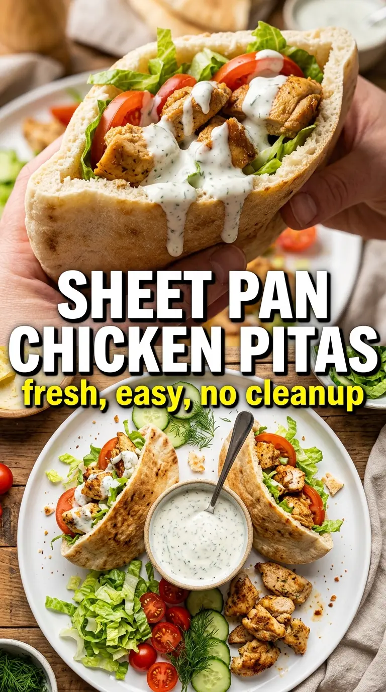 Sheet Pan Chicken Pitas with Herby Ranch juicy, fresh, herby
