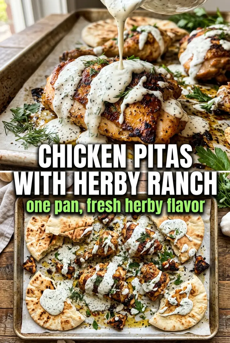 Sheet Pan Chicken Pitas with Herby Ranch