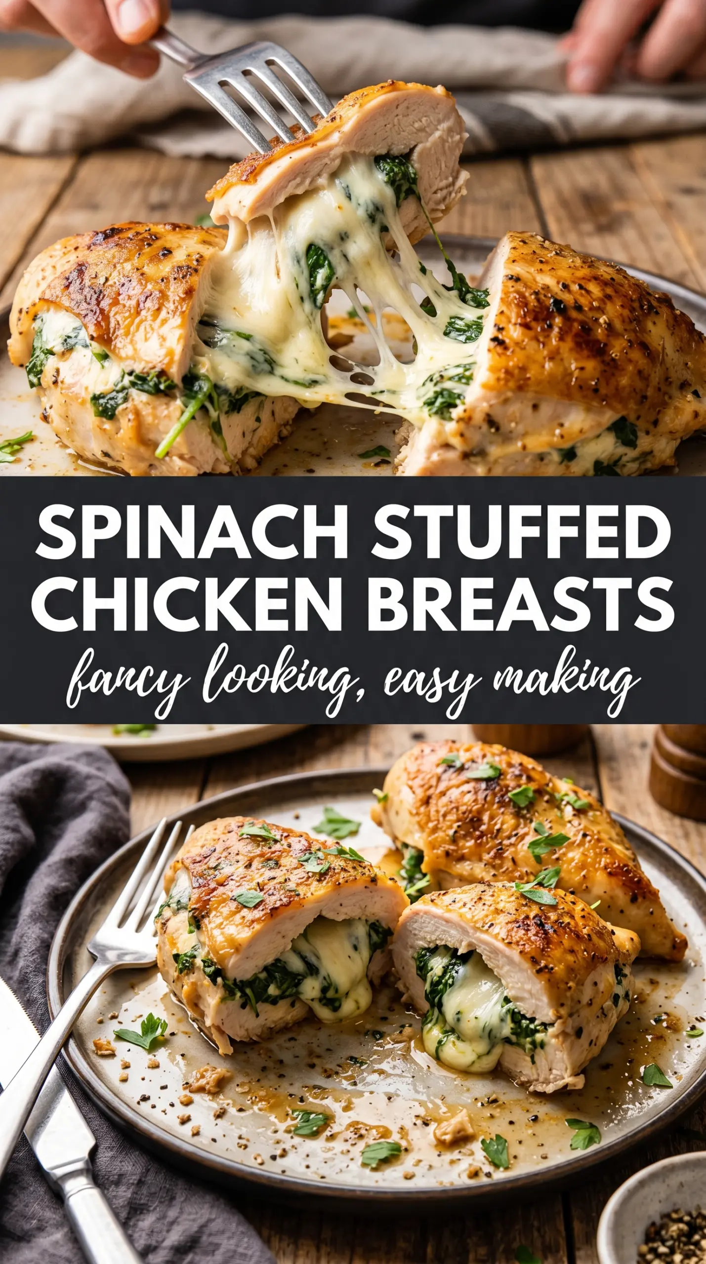 Spinach Stuffed Chicken Breasts creamy golden savory