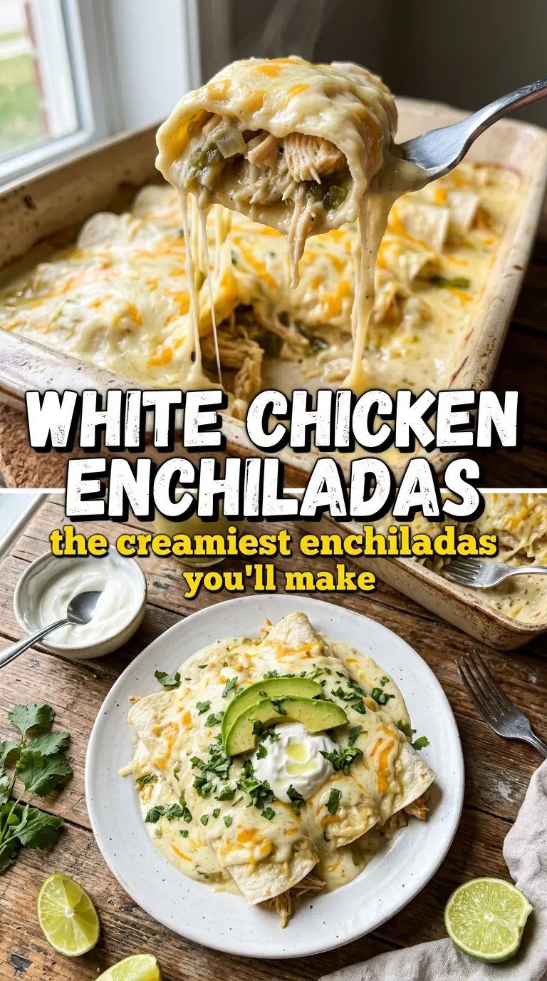 White Chicken Enchiladas creamy Tex-Mex cheesy