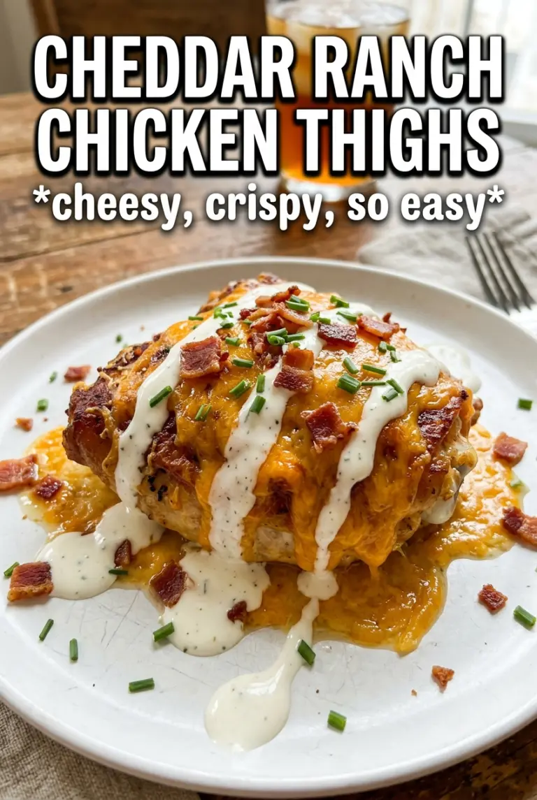 Baked Cheddar Ranch Chicken Thighs