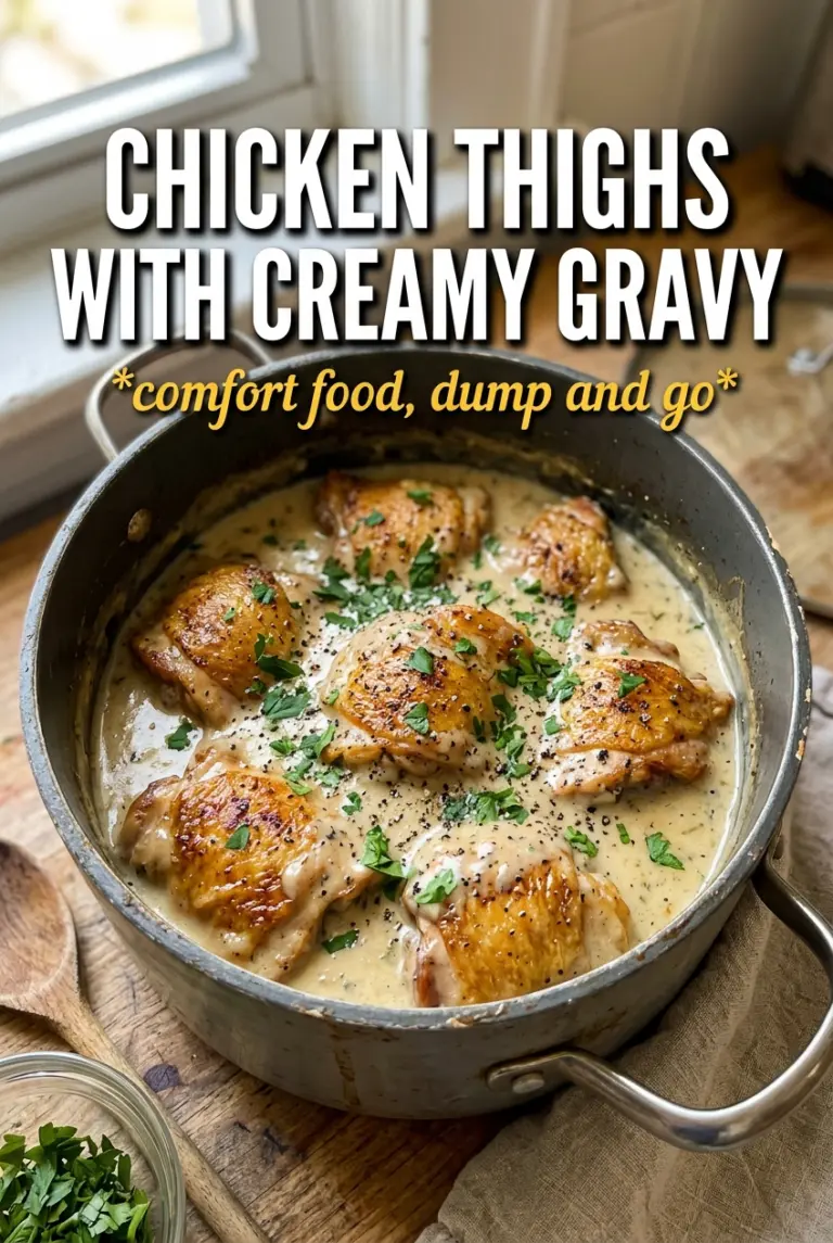 Crockpot Chicken Thighs With Creamy Gravy