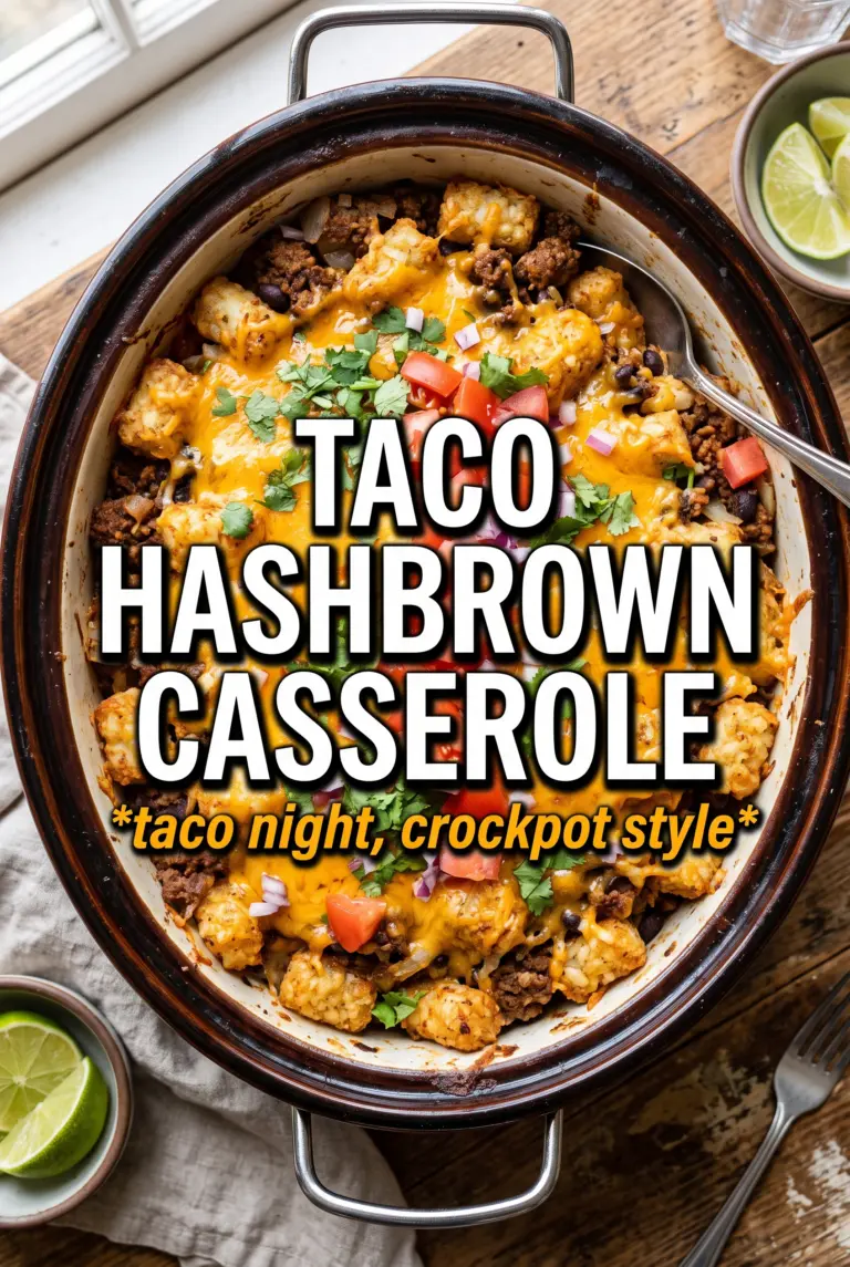 Crockpot Taco Hashbrown Casserole