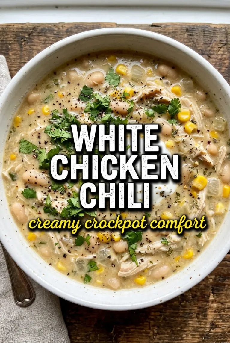 Crockpot White Chicken Chili with Cream Cheese