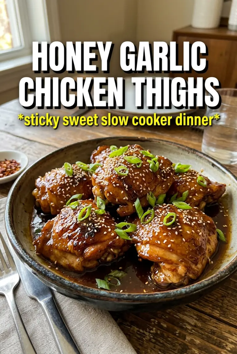 Honey Garlic Slow Cooker Chicken Thighs