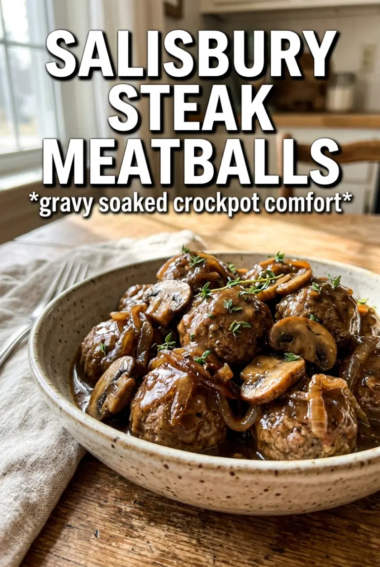 Slow Cooker Salisbury Steak Meatballs