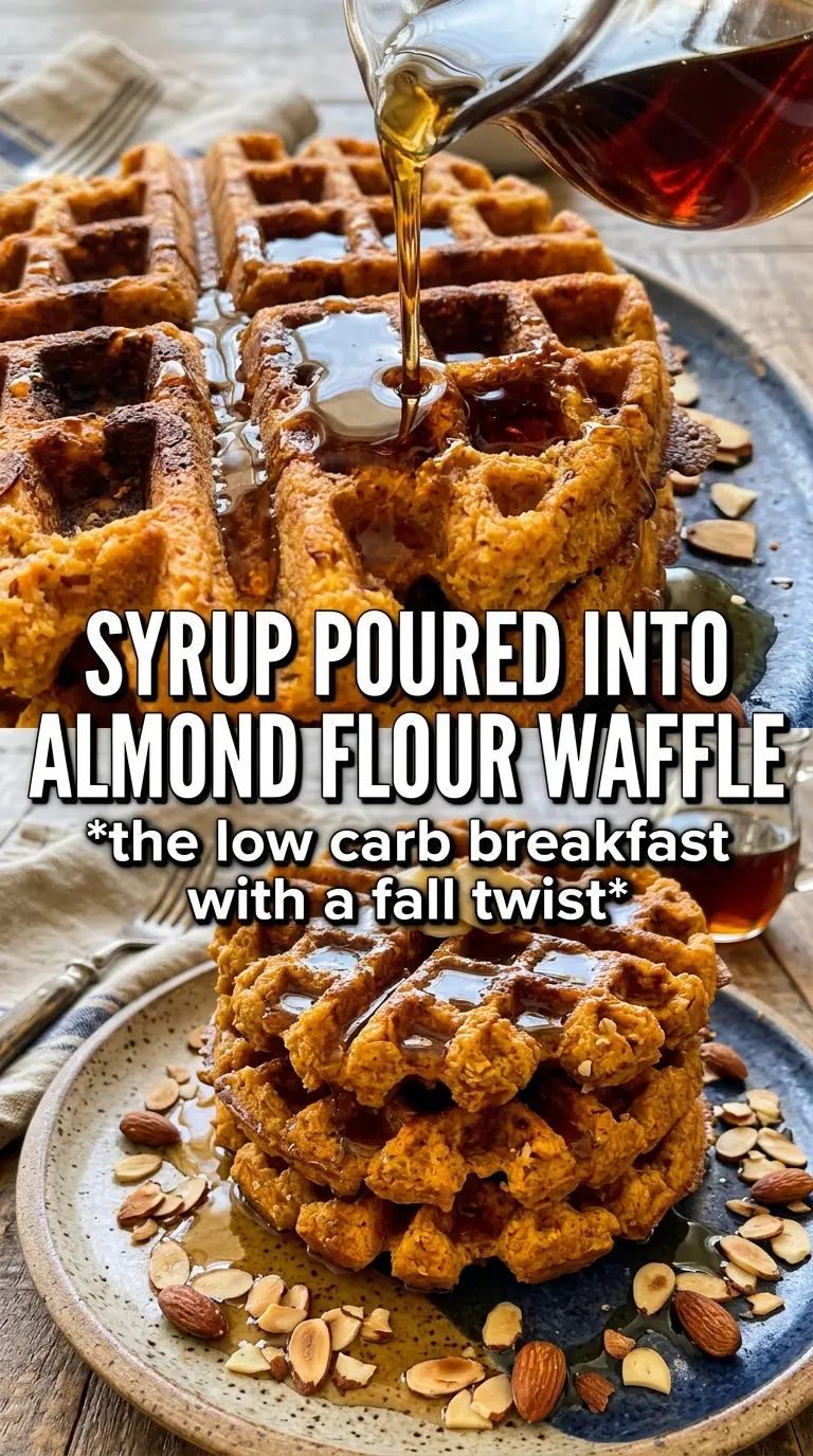 Almond Flour Pumpkin Waffles golden crispy