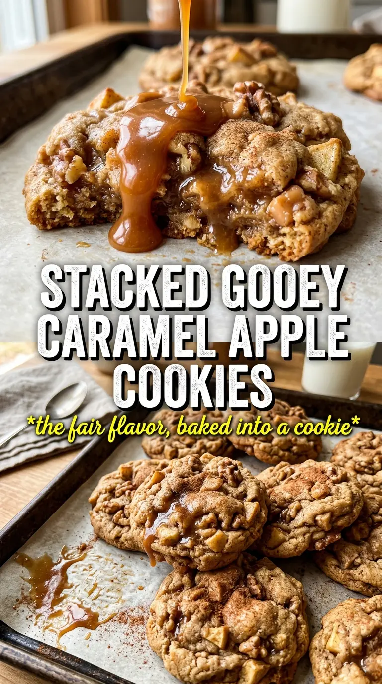 Caramel apple cookies soft golden caramel-drizzled