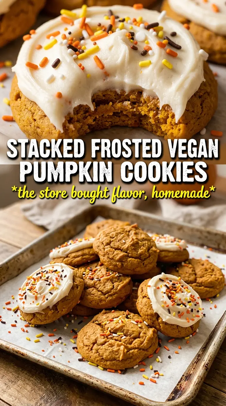 Copycat Vegan Pillsbury Pumpkin Sugar Cookies soft frosted