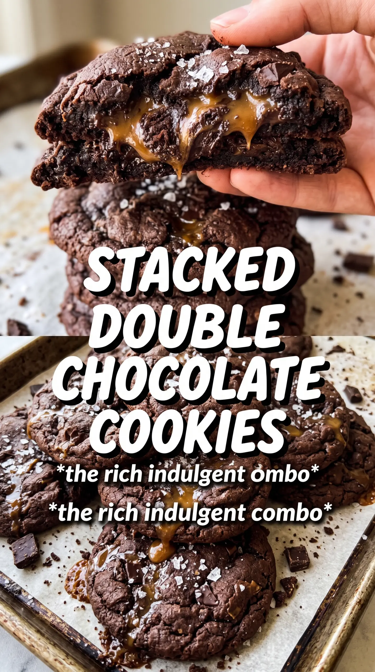 Double Chocolate Salted Caramel Cookies fudgy caramel