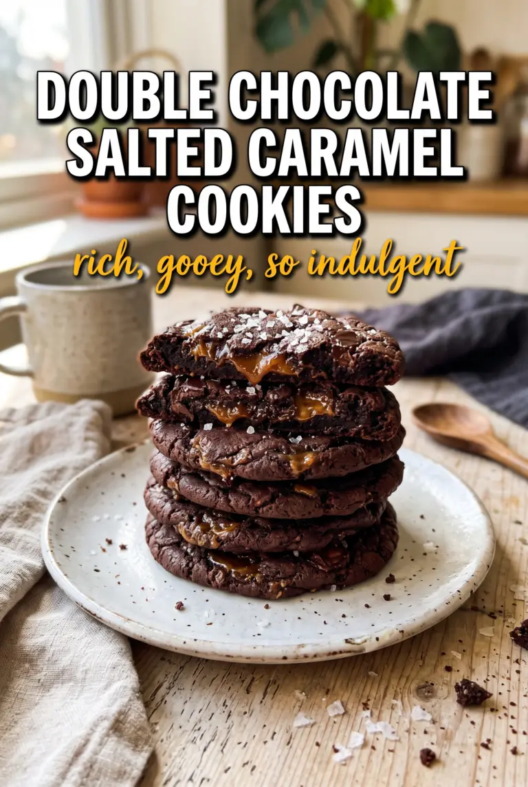 Double Chocolate Salted Caramel Cookies