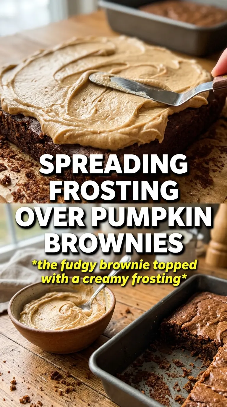 Frosted Pumpkin Brownies fudgy frosted caramel