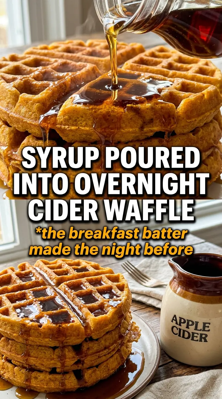 Overnight Cider Pumpkin Waffles golden spiced caramel