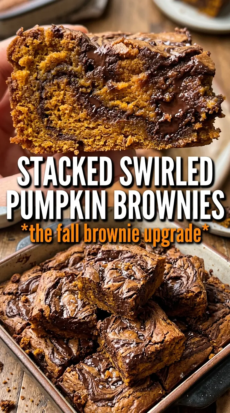 Pumpkin Brownies marbled fudgy chocolate creamy swirl