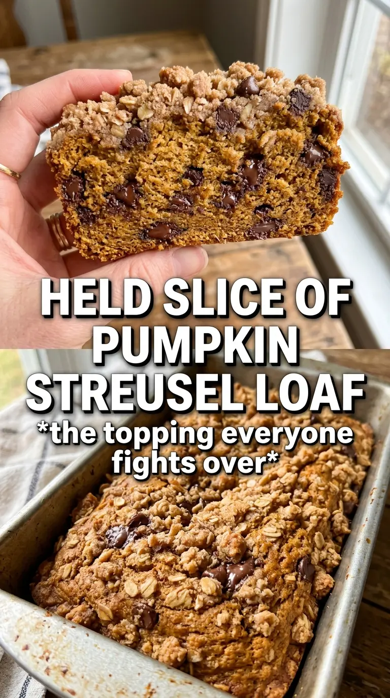 Pumpkin Chocolate Chip Streusel Bread moist chocolatey streusel