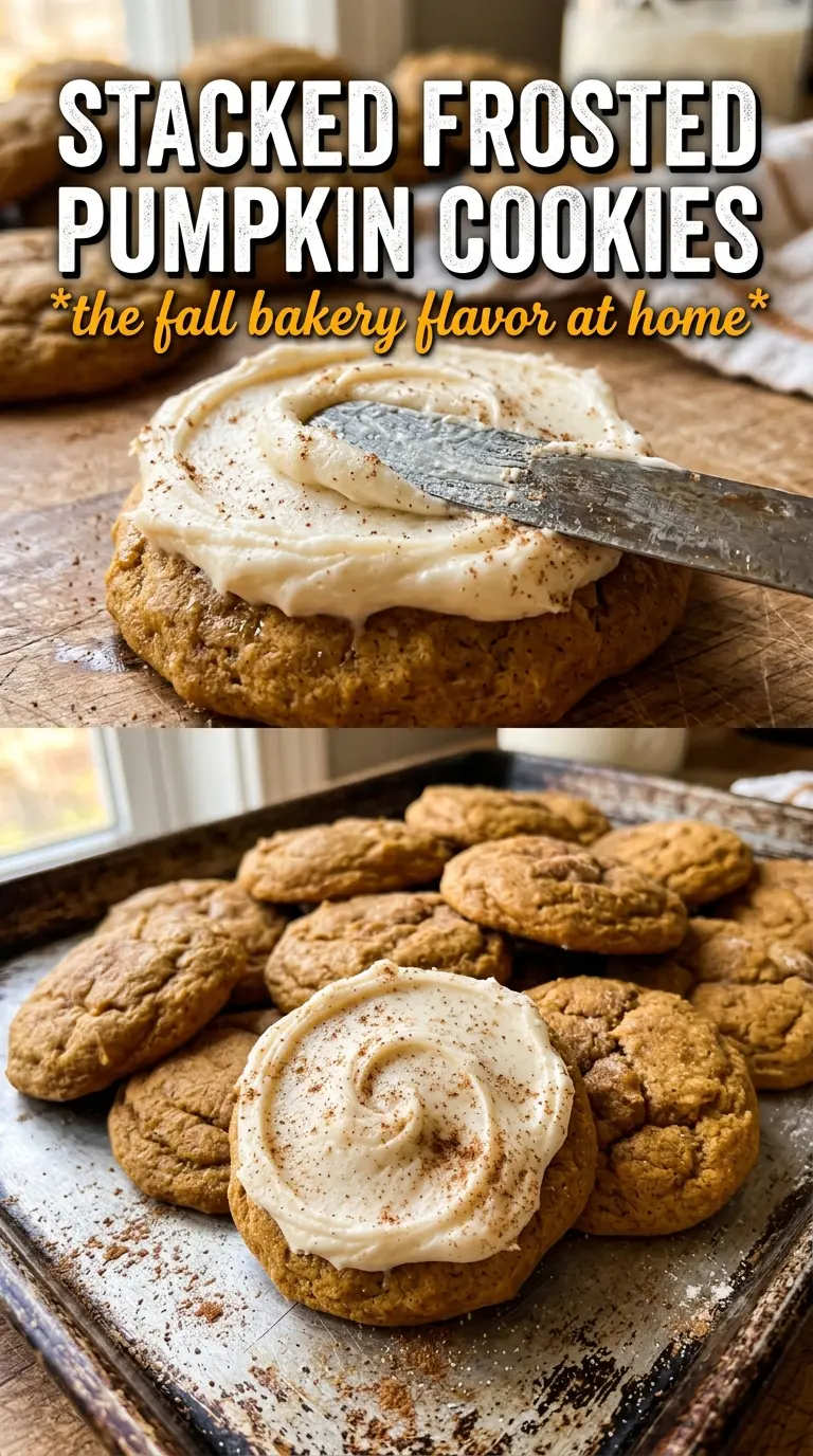 Pumpkin Cookies With Cream Cheese Frosting soft frosted spiced