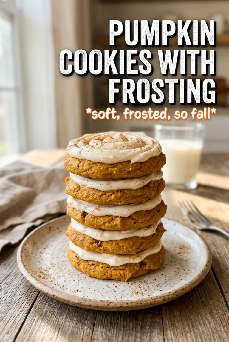 Pumpkin Cookies With Cream Cheese Frosting