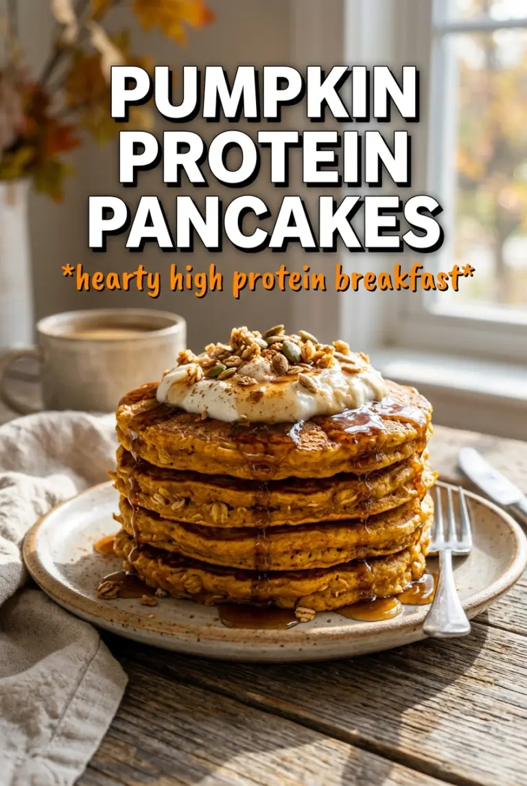 Pumpkin Oatmeal Protein Pancakes