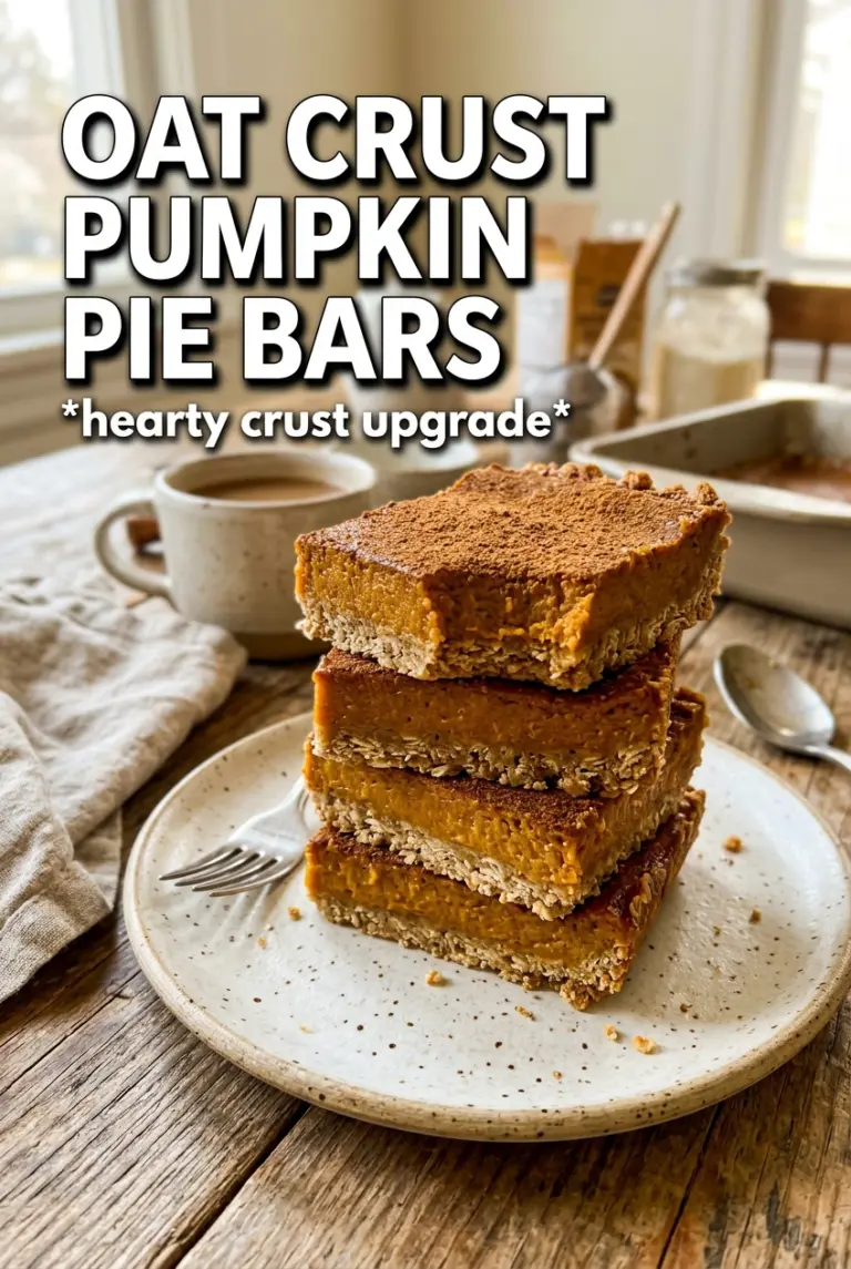 Pumpkin Pie Bars With Oat Crust