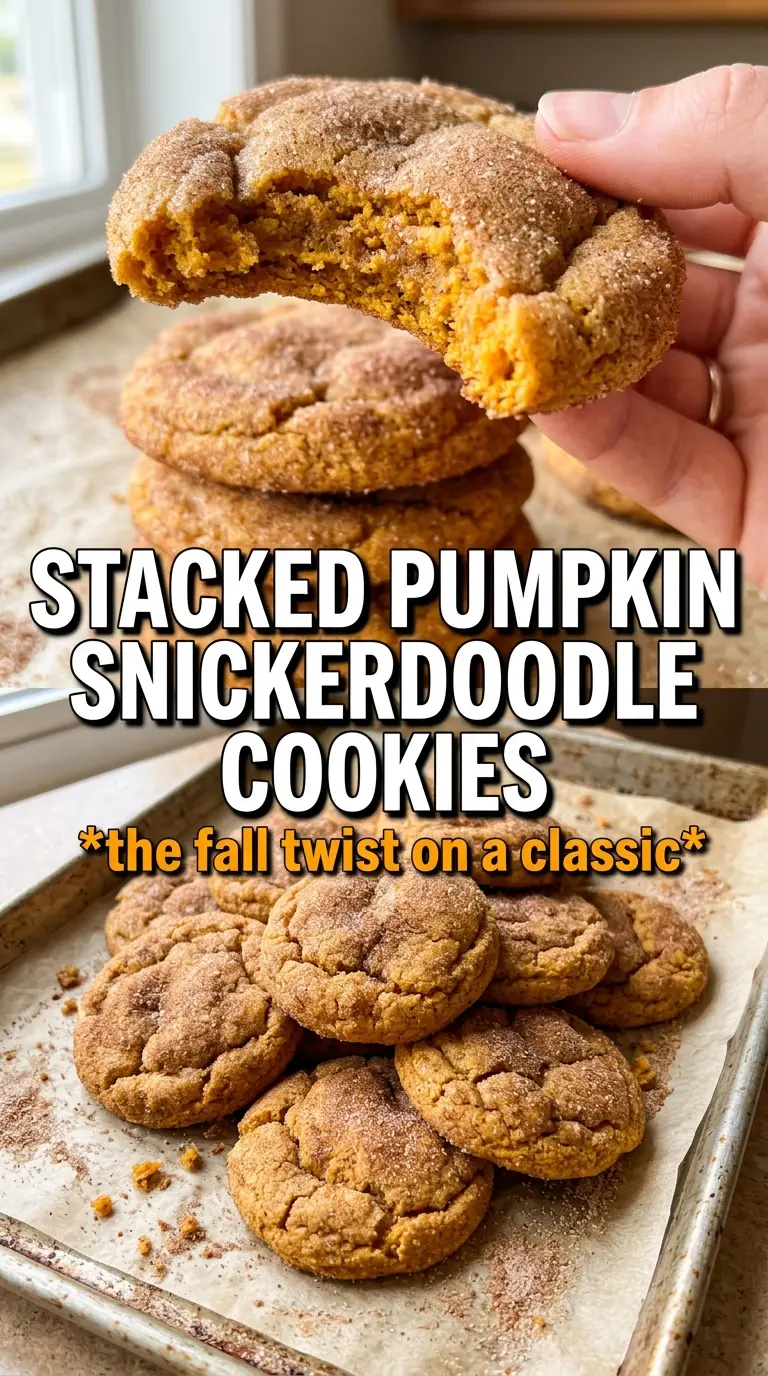 Pumpkin Snickerdoodle Cookies soft cinnamon-sugar