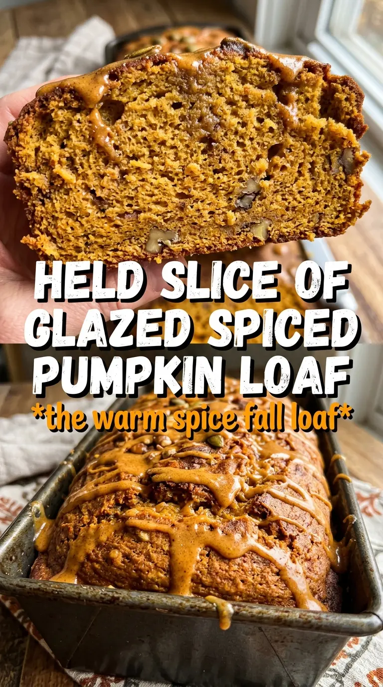 Spiced pumpkin bread, dark golden, glazed