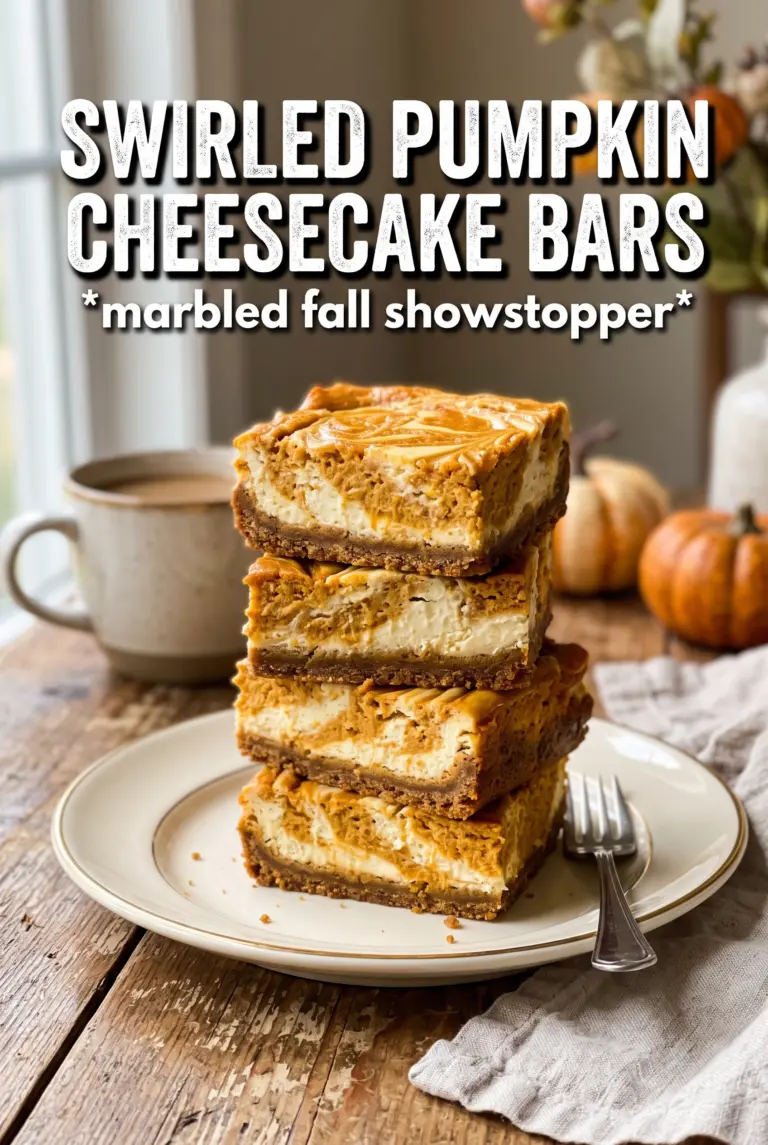 Swirled Pumpkin Cheesecake Bars